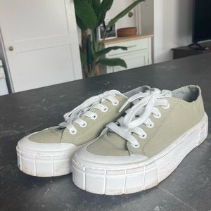 Green sneakers